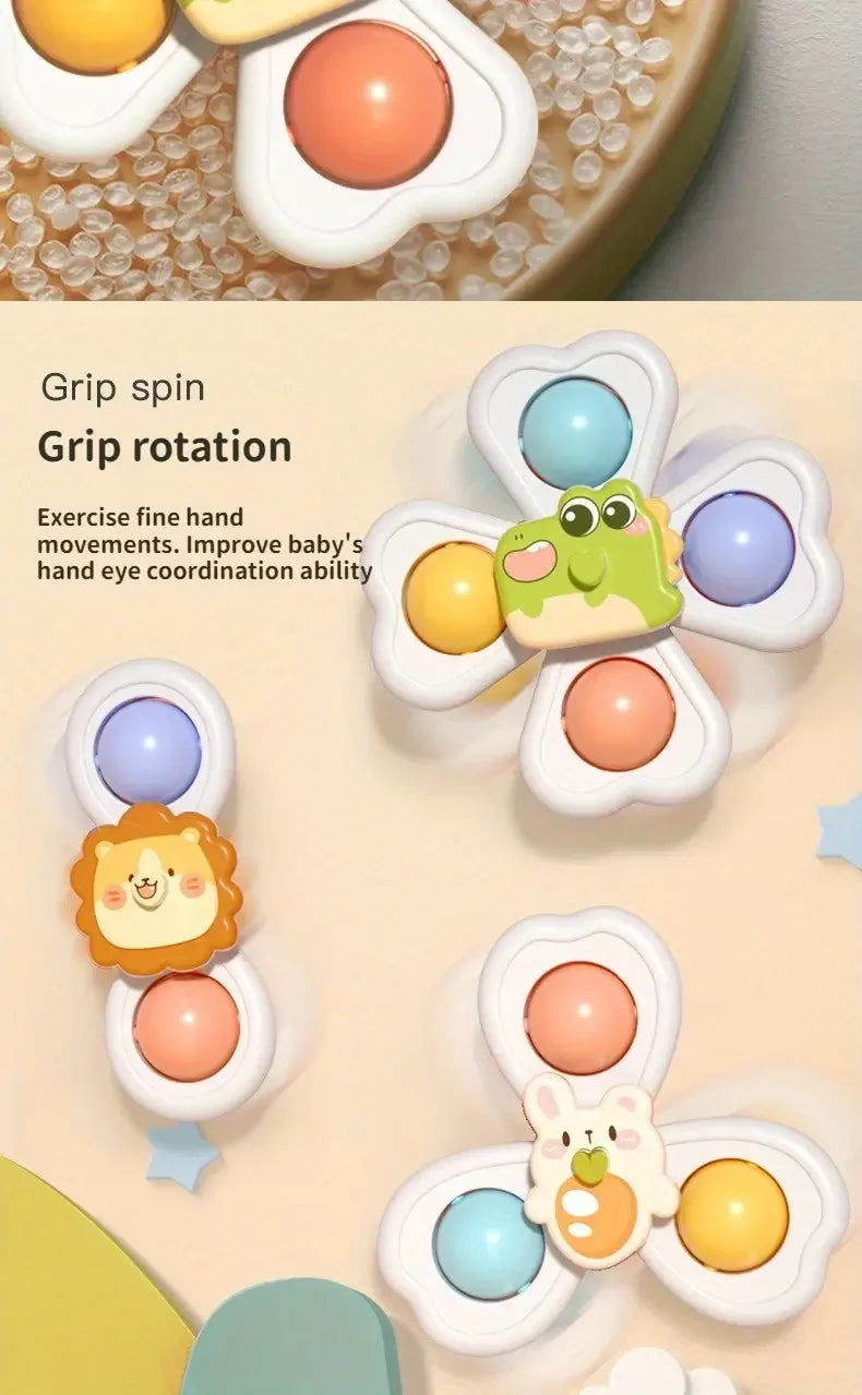Suction Cup Spinner Bath Toys for Babies and Toddlers