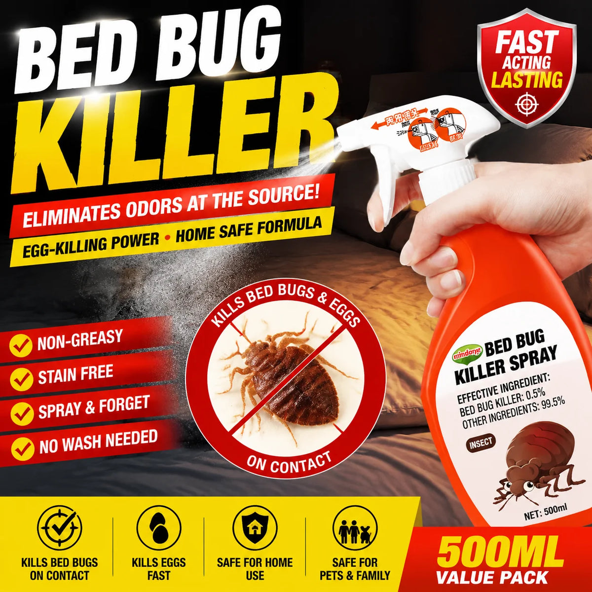 Professional Bed Bug Killer Spray – Fast-Acting Insecticide for Home Use
