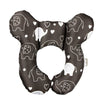 Black elephant patterned baby head and neck support pillow for car seat and travel