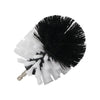 A drill brush cleaning set with black and white bristles for tiles, bathroom, or car cleaning.
