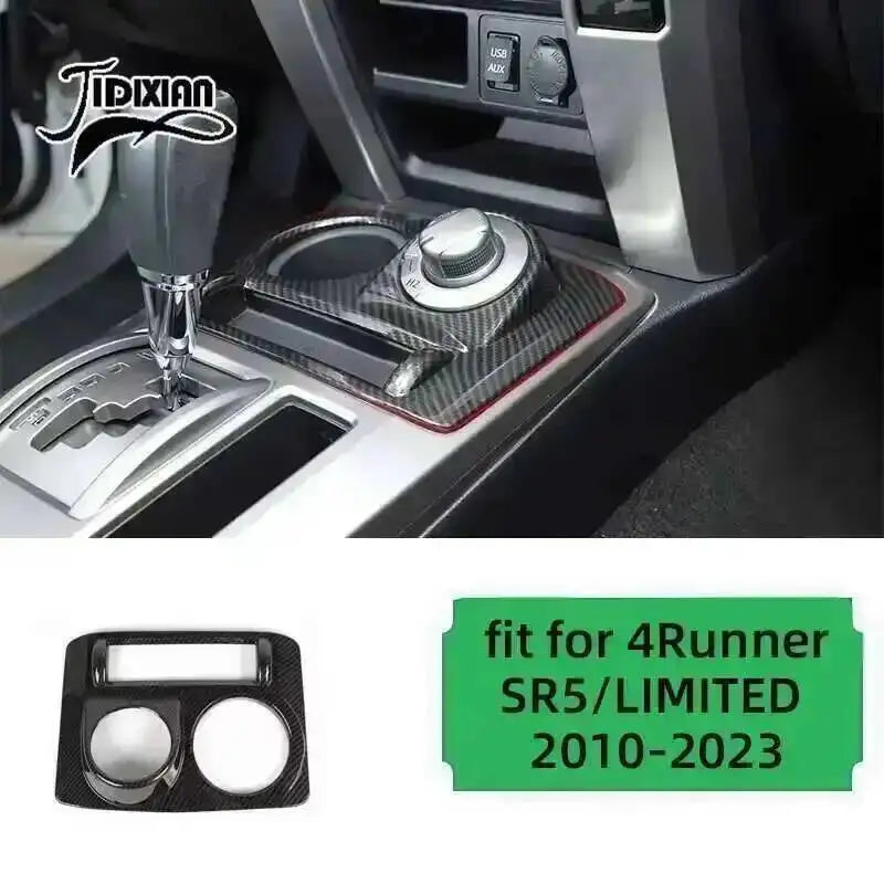 Carbon fiber trim kit for Toyota 4Runner SR5/Limited model featuring a black rectangular piece.