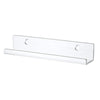 Acrylic floating wall display rack for records and collectibles with two hanging hooks