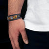 Tiger Eye & Black Leather Men's Bracelet
