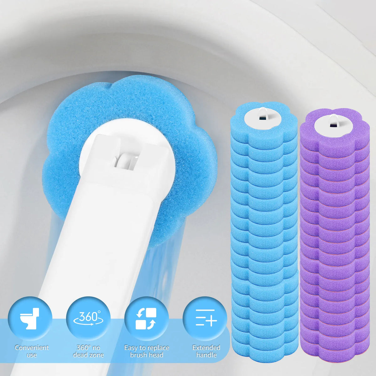 Disposable Toilet Cleaning Kit with Refill Heads