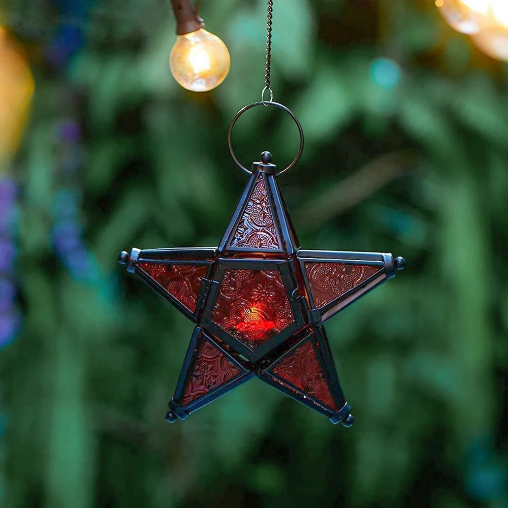 Forged Iron Star Hanging Candlestick