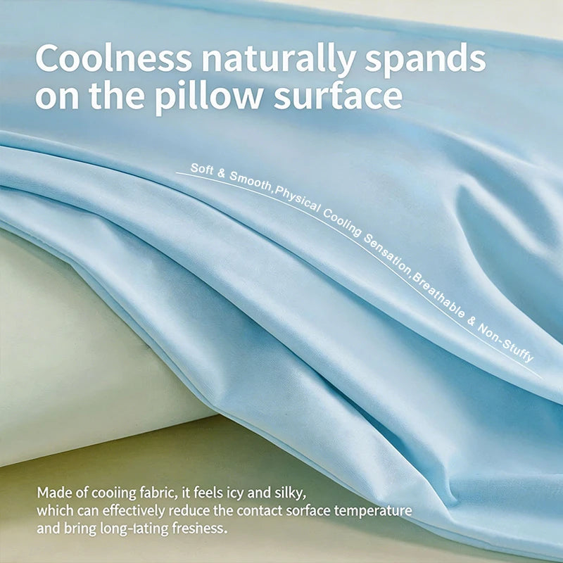 Cooling Ice Silk Pillowcase – Breathable & Soft