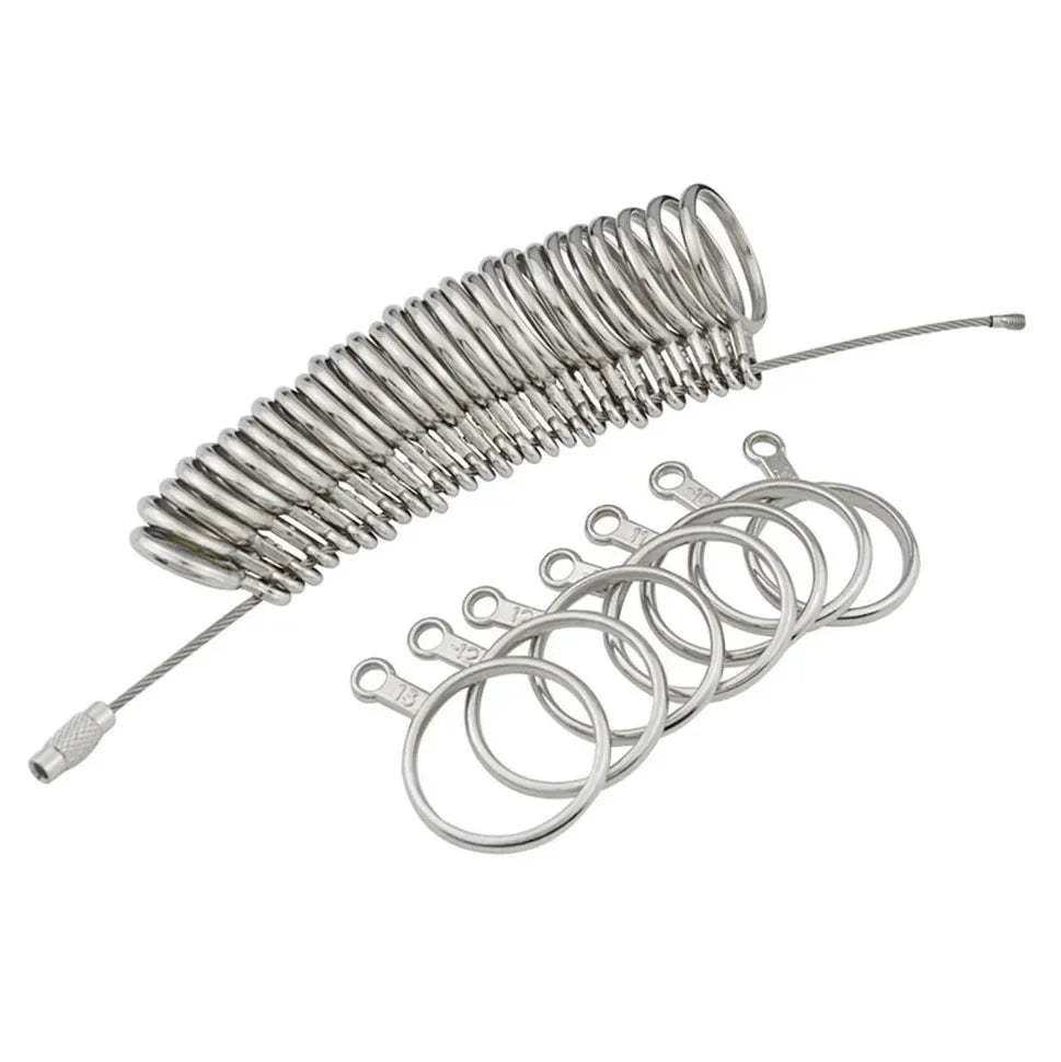 Stainless Steel Ring Sizer Gauge for Accurate Finger Measurement