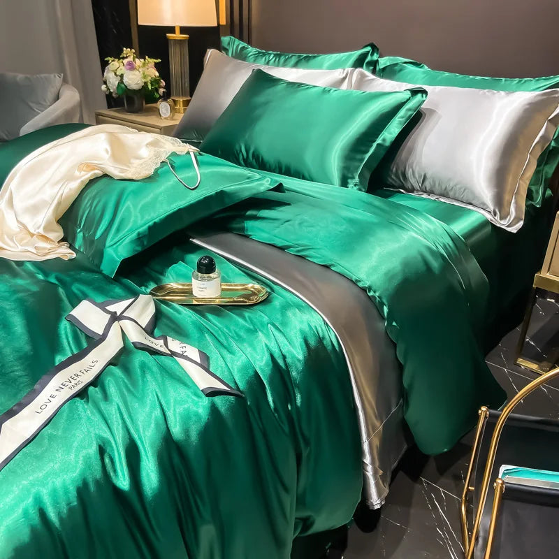 Housse de Couette en Satin de Soie Premium