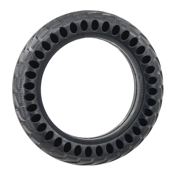 Black airless tire designed for scooters and kids bikes