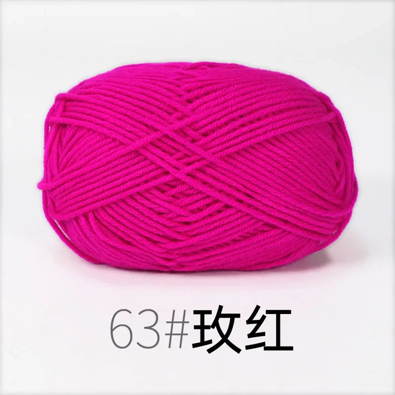 4-Ply Soft Cotton Blend Yarn for Knitting and Crochet