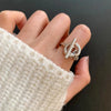 925 Sterling Silver Geometric Adjustable Ring