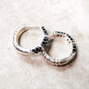 Bamboo-Style Hinged Hoop Earrings in Sterling Silver