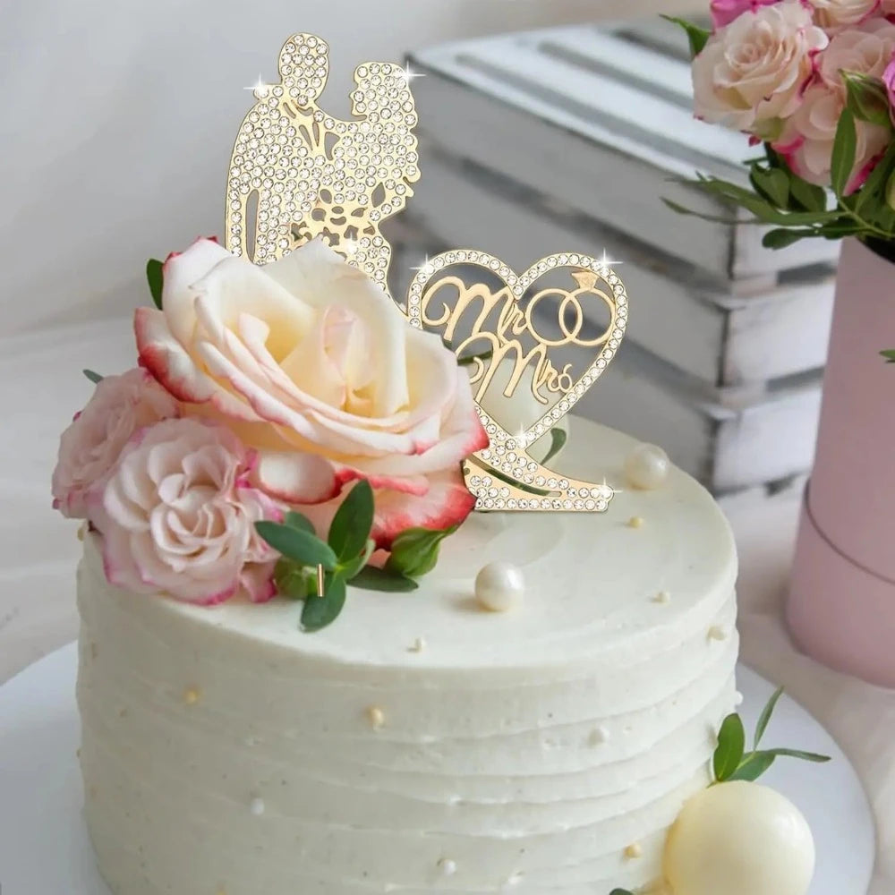 Crystal Rhinestone Mr and Mrs Wedding Cake Topper