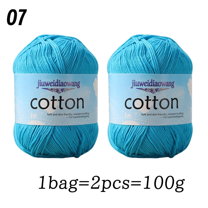 Premium 100% Cotton Yarn – Medium-Fine Weight for All-Season Knitting