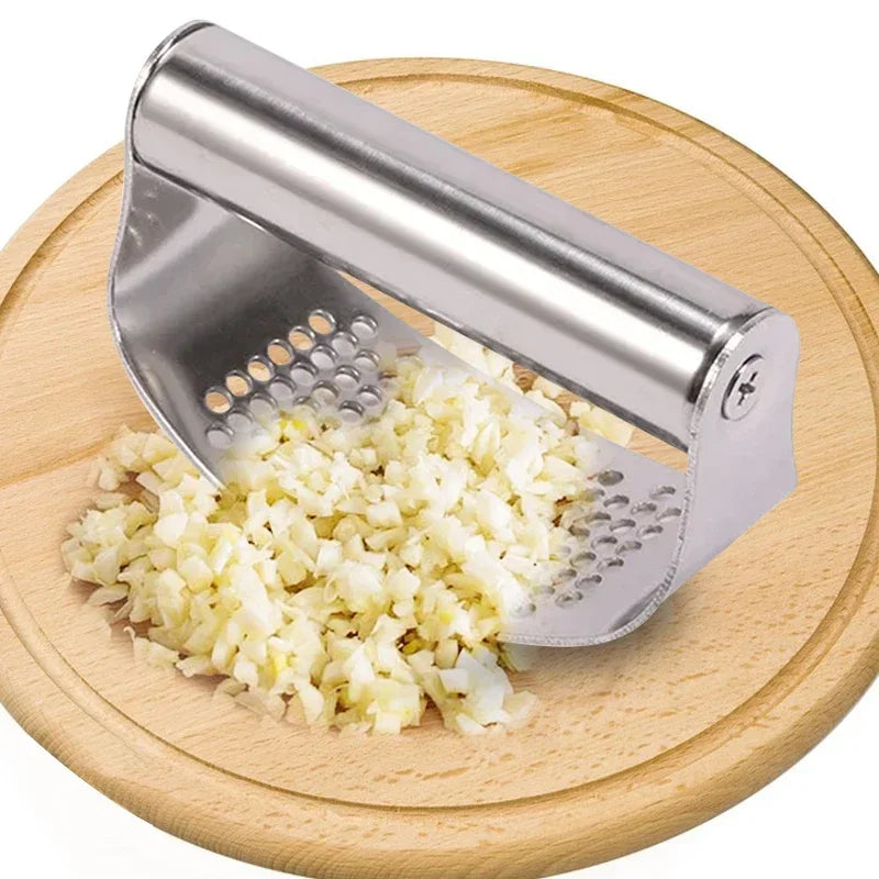 Stainless Steel Garlic Press with Ergonomic Handle
