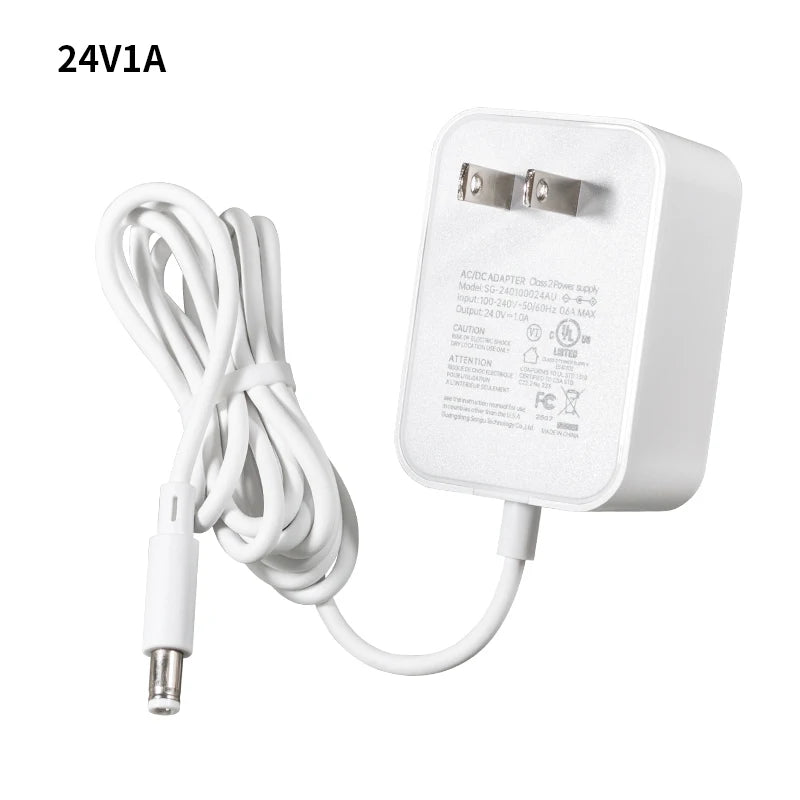 Universal 12V/24V AC-DC Power Adapter with 8 Interchangeable Tips