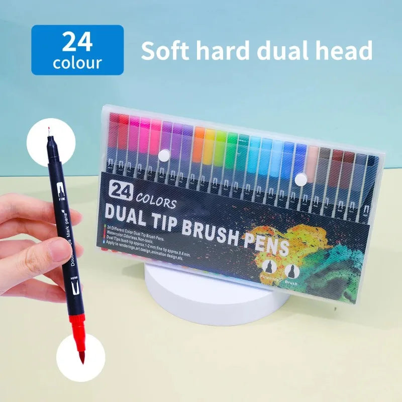 Color by Numbers Coloring Book for Adults with Dual-Head Pens