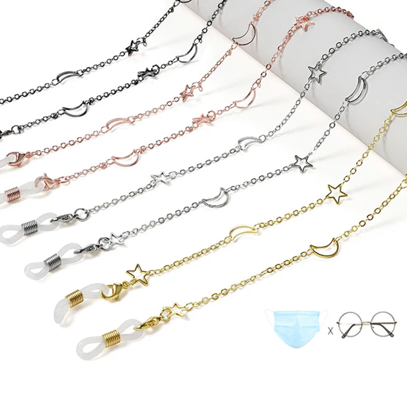 A collection of delicate star and moon pendant necklaces with hollow charms displayed on a white background.