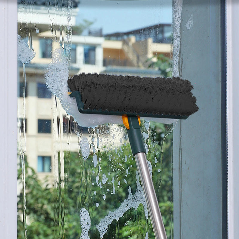 3-in-1 Floor Scrub Brush with 180° Rotating Long Handle