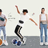 A diverse group of people wearing or posing with a water-resistant nylon fanny pack and adjustable strap.