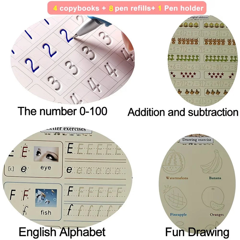 Reusable 3D Groove Writing & Drawing Practice Set for Kids