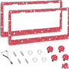 Crystal Rhinestone License Plate Frame with Screw Caps