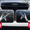 Two views of an adjustable car trunk lift spring for automatic tailgate opening, labeled left and right.