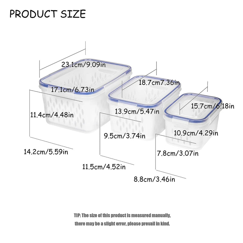 Produce Storage Bin with Removable Colander – Airtight, BPA-Free