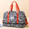 Animal Print Travel Duffle Bag with Shoe Compartment