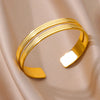 Adjustable Gold-Tone Stainless Steel Cuff Bracelet