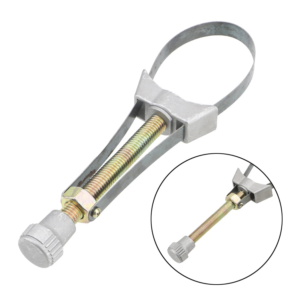 Adjustable Steel Strap Wrench for Oil Filter Removal (60-120mm)