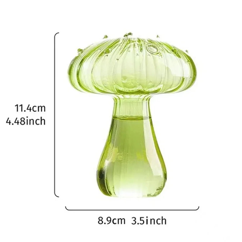 Colorful Glass Mushroom Vase for Hydroponic Plants