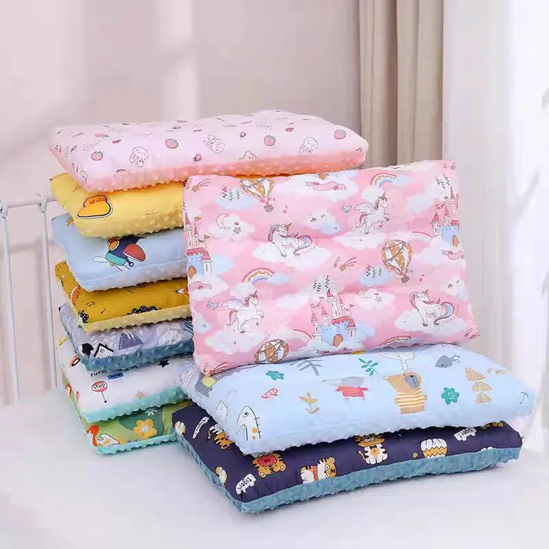 Reversible Baby Pillow with Cartoon Animal Patterns