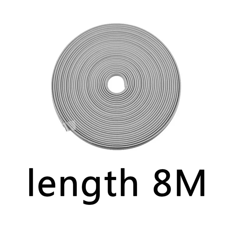 A roll of 8-meter long car wheel rim protector trim or scratch-resistant edge guard.