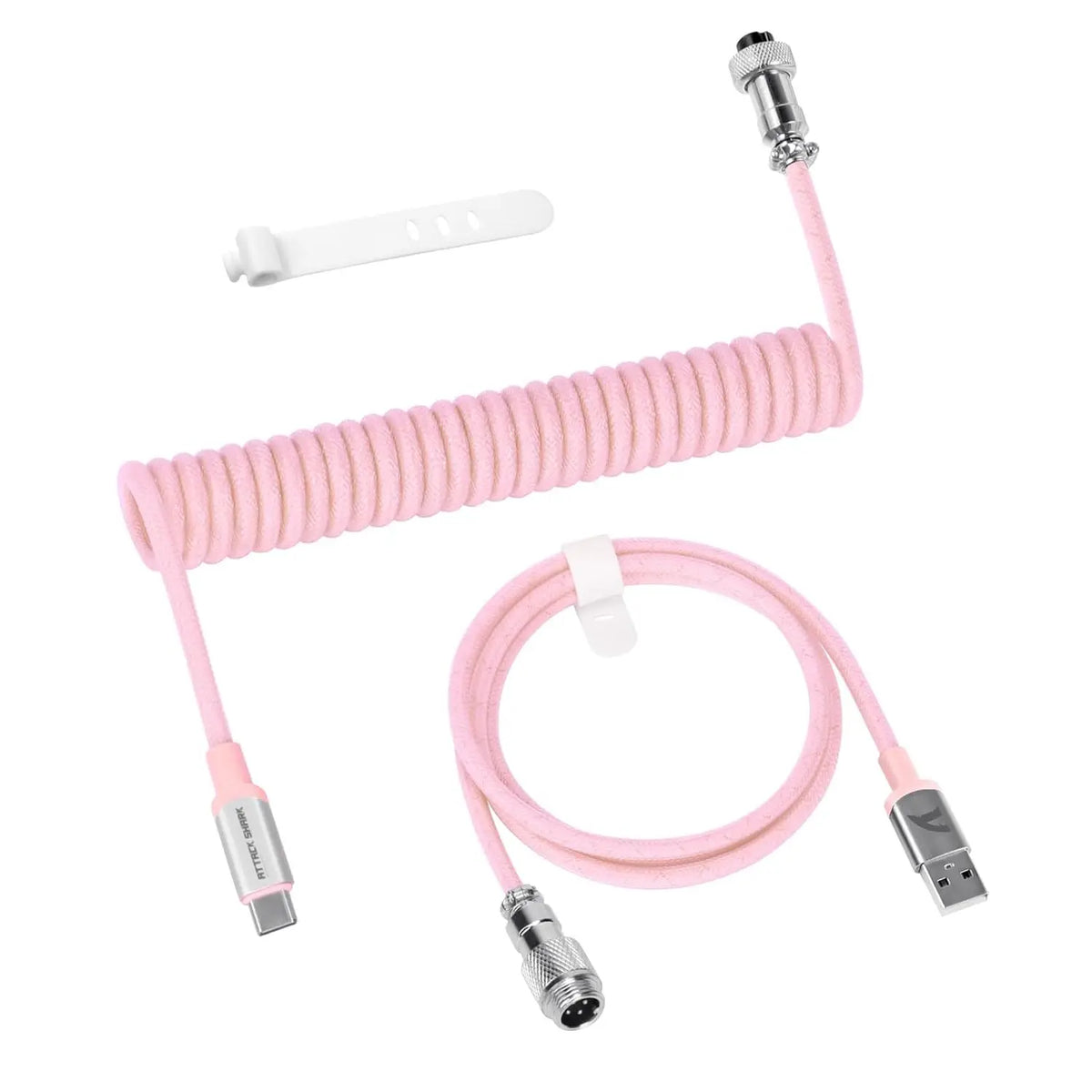 Coiled USB-C Cable for Mechanical Keyboards with Aviator Connector
