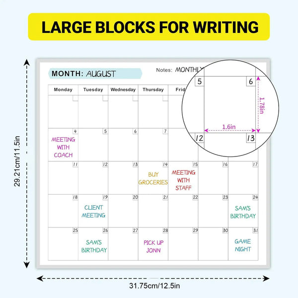 Reusable Dry Erase Wall Planner Calendar