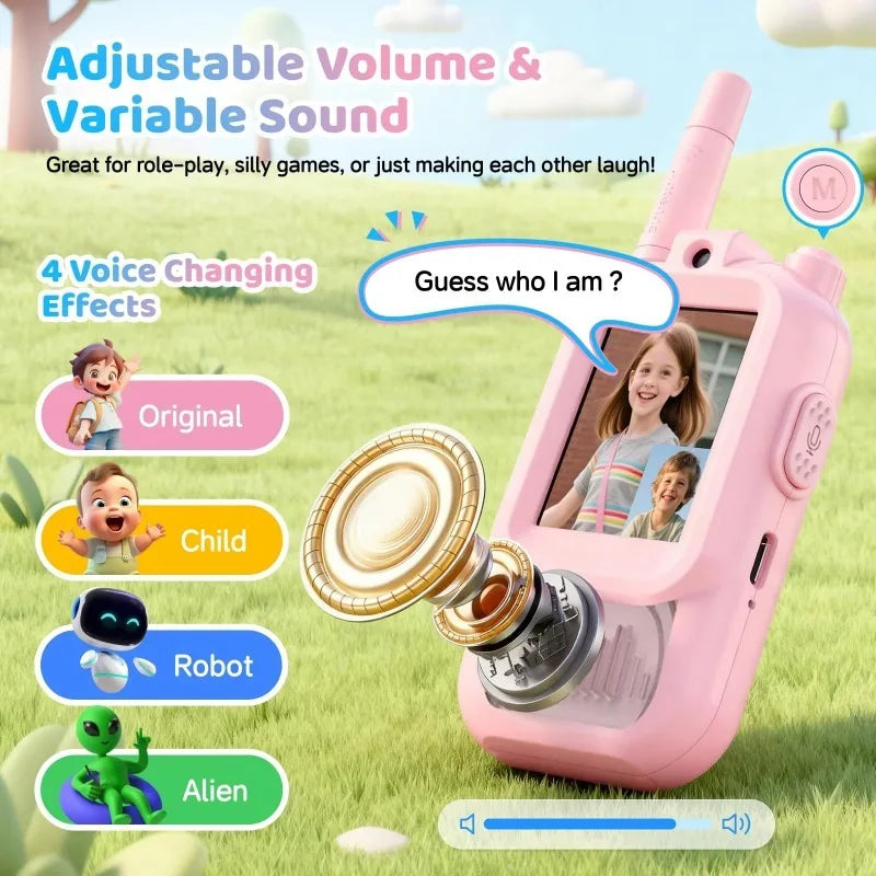 Kids Video Walkie Talkies 2-Pack with Rechargeable Batteries