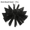 A black 4 inch brush hand with multiple stiff bristles for cleaning chimney and dryer vents.