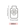 Outline drawing of a 500ml plush-covered hot water bottle with a soft cover.