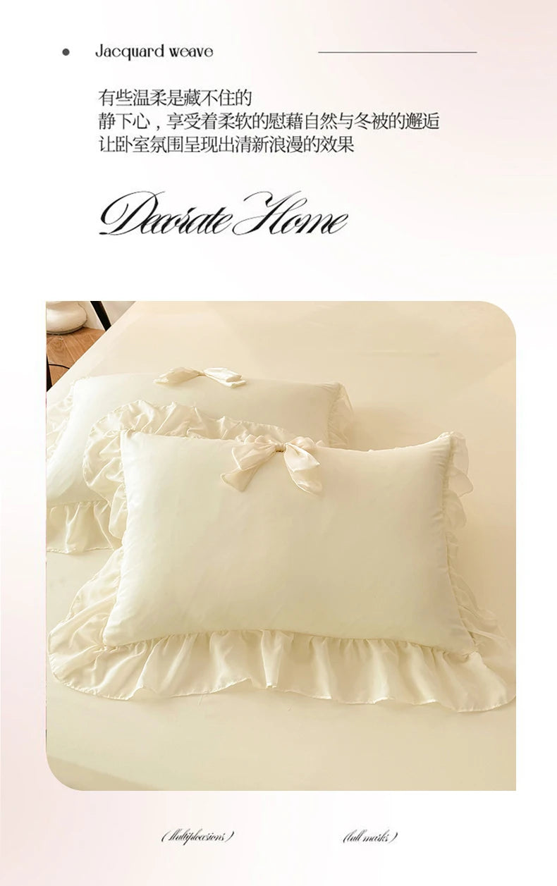 Princess Chiffon Duvet Cover with Romantic Ruffles