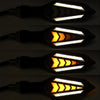A close-up view of a universal 12V motorcycle LED flowing turn signal indicator light.