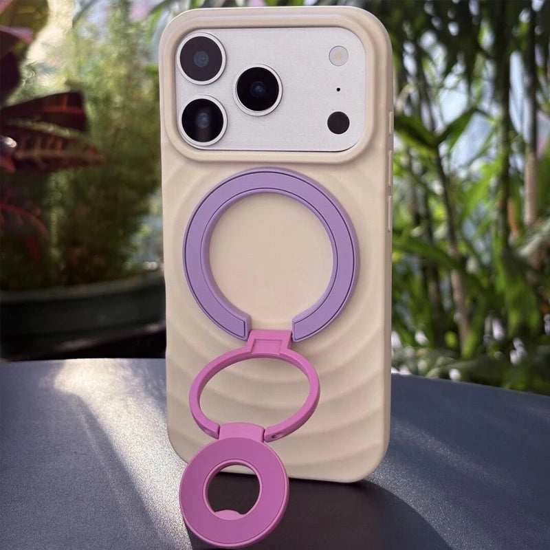 Double-Sided Magnetic Phone Ring Holder with Kickstand