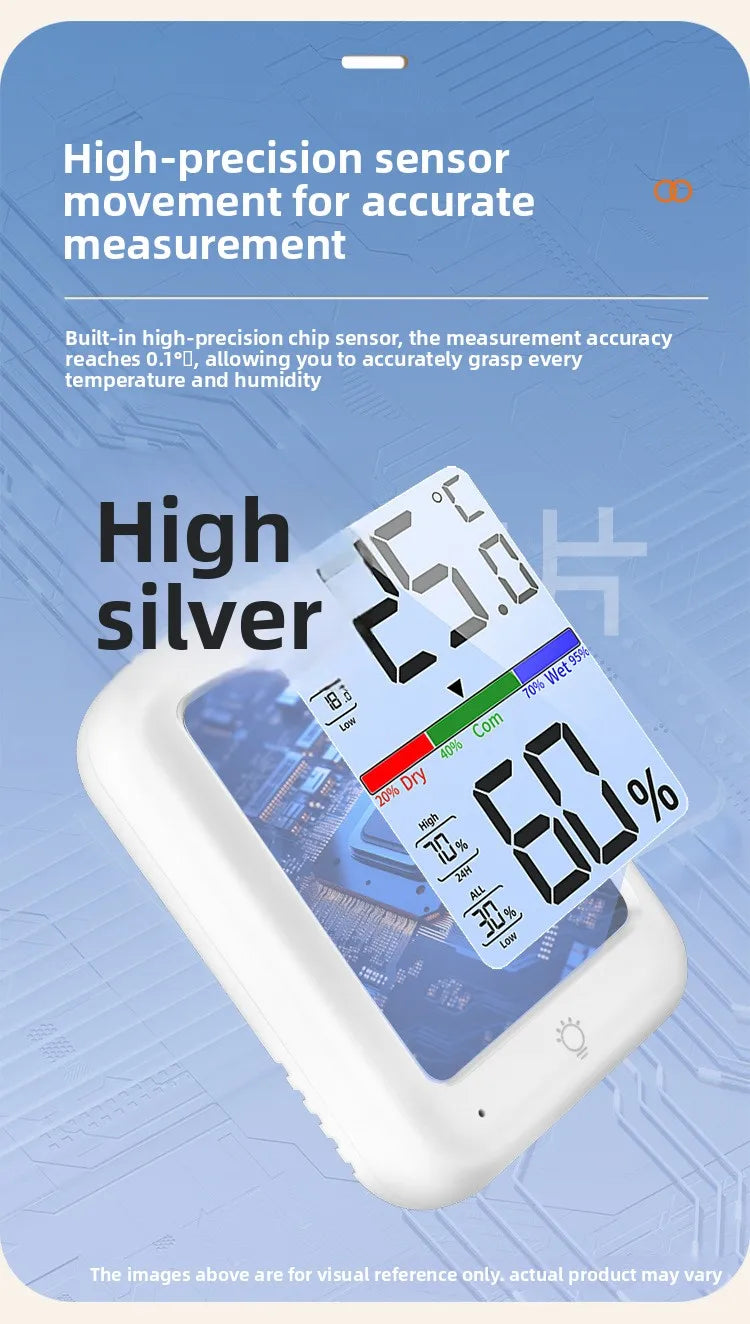 Digital Temperature and Humidity Monitor with Clock and Backlight
