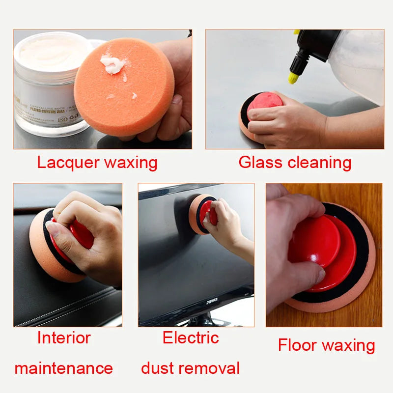 Ergonomic Car Wax Applicator with Replaceable Foam Pads