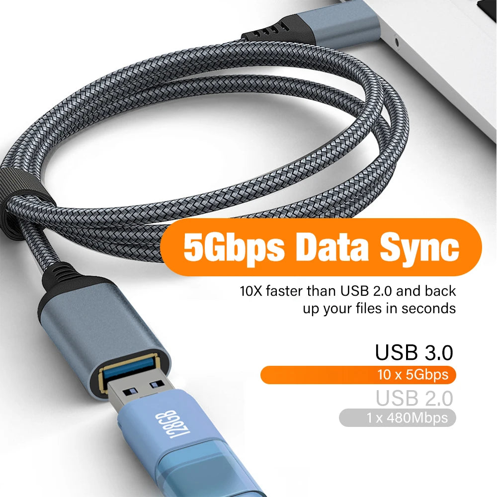Nylon Braided USB 3.0 Extension Cable