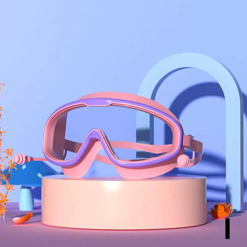 Anti-Fog Swim Goggles with Integrated Earplugs