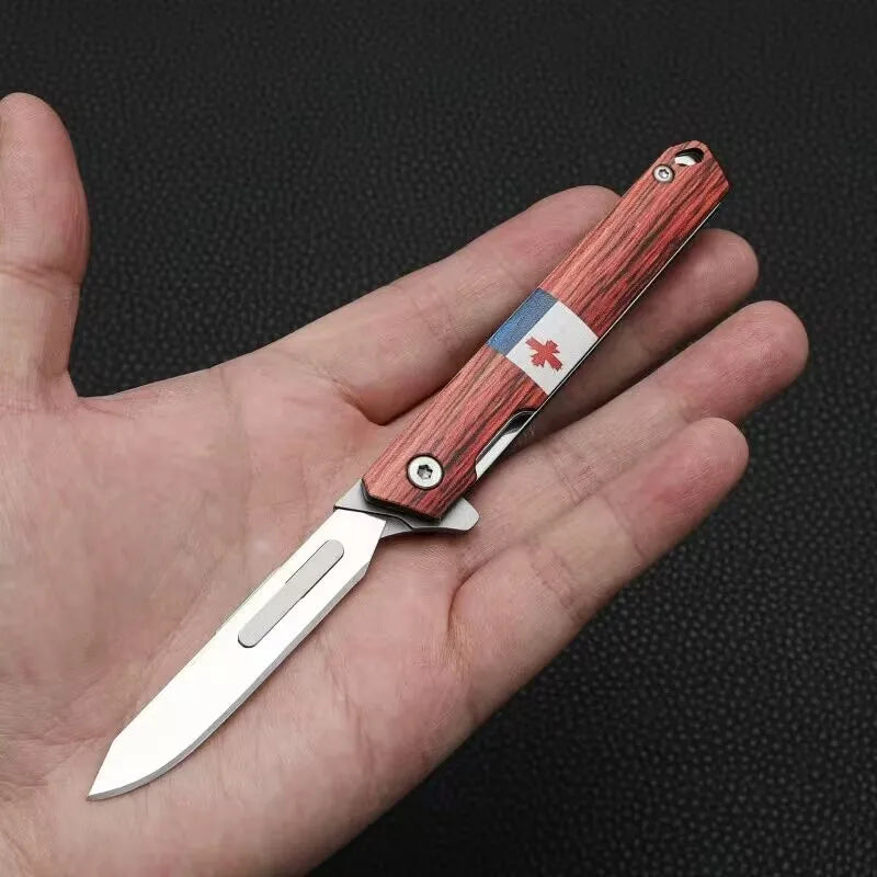Stainless Steel Folding Utility Knife with Pocket Clip