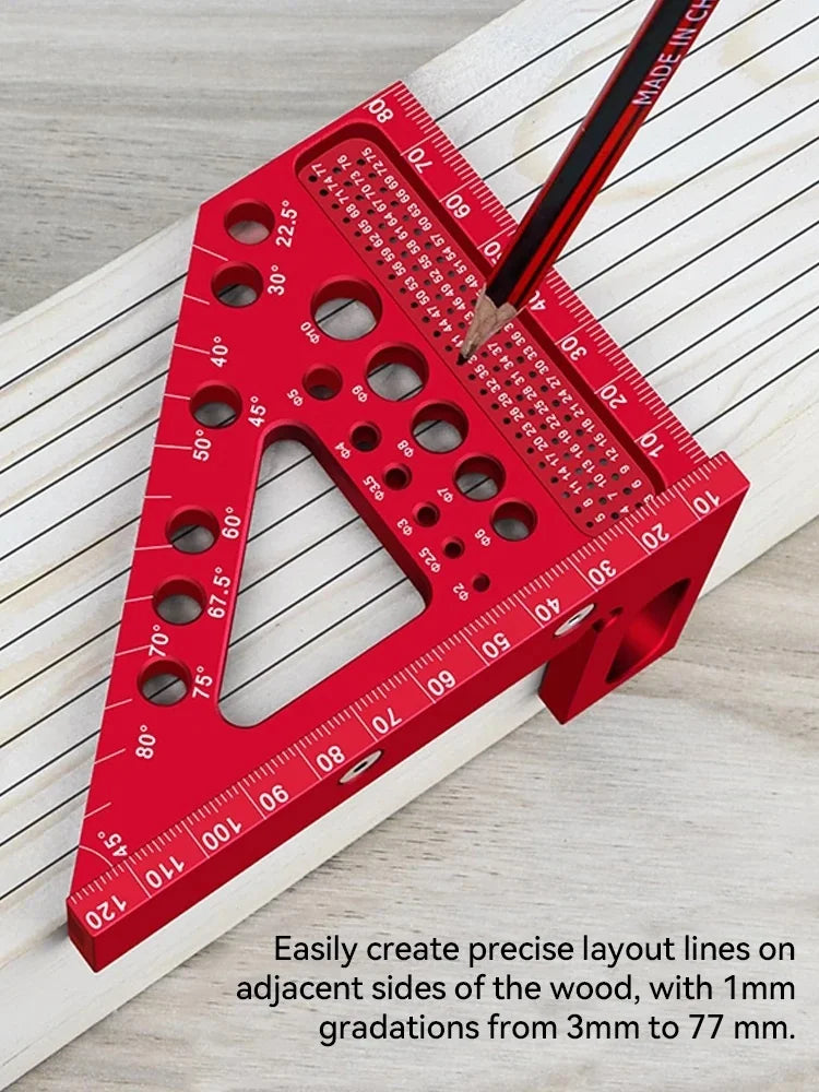 3D Multi-Angle Aluminum Miter Triangle Ruler for Woodworking