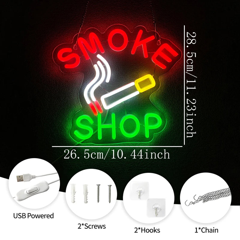Cigar-Themed LED Neon Wall Sign