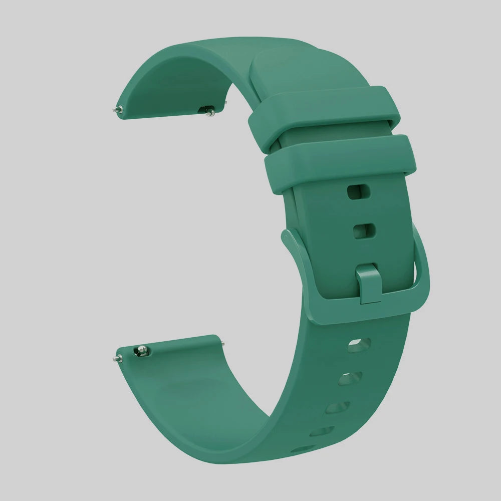 A teal silicone watch band and protective case for a Redmi Watch Active 5 or Watch 5 Lite.